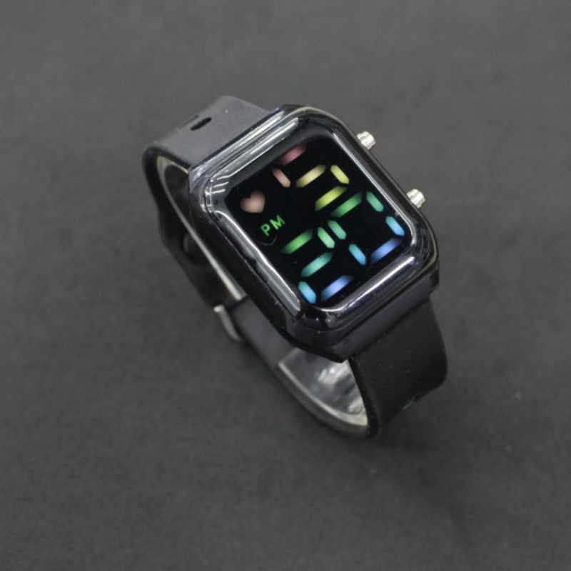 Jam Tangan Wanita LED Digital Watch A2 Colorfull Rainbow Light / jam tangan LED Digital wanita pria