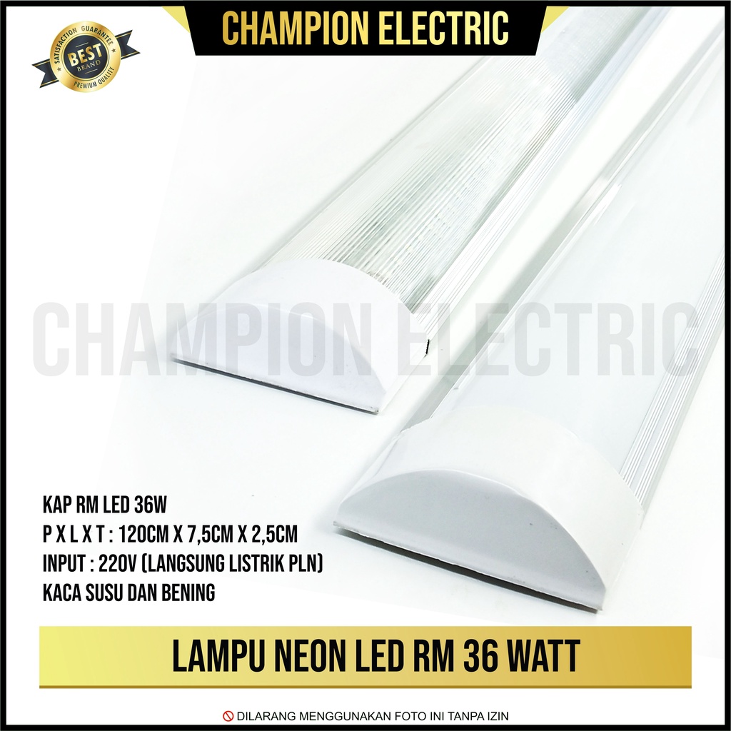 Lampu LED Neon Panjang 36W 120CM - Pengganti Lampu TL RM Terang Hemat Listrik Ekonomis
