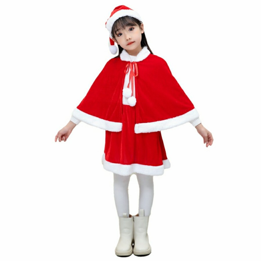 Christmas Cape Christmas costume Jubah merah santa Baju natal santa