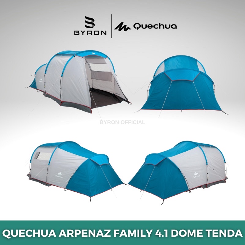 QUECHUA Arpenaz 4.1 Family Dome Tent Tenda Camping untuk 4 Orang - Fresh and Blue