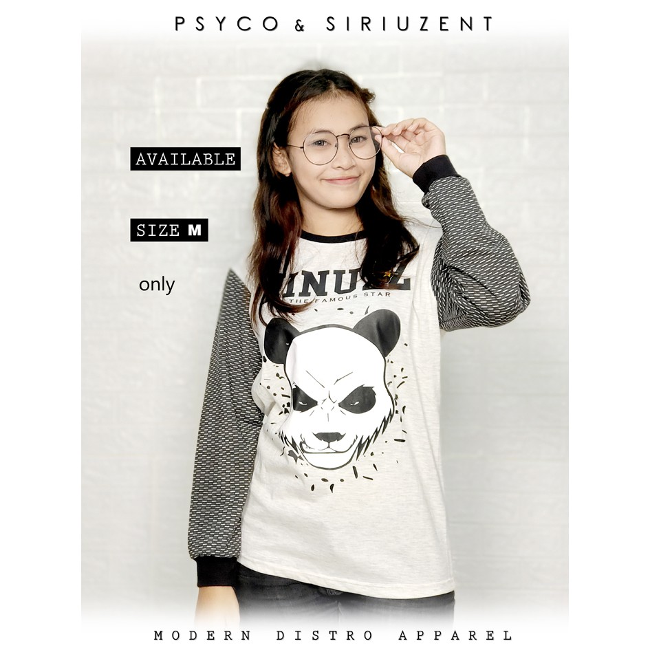 [ LONG SLEVE ] KAOS LENGAN PANJANG KATUN | KOMBINASI | CARTOON | ABG | ALLSIZE | PANDA | KAOS COWOK