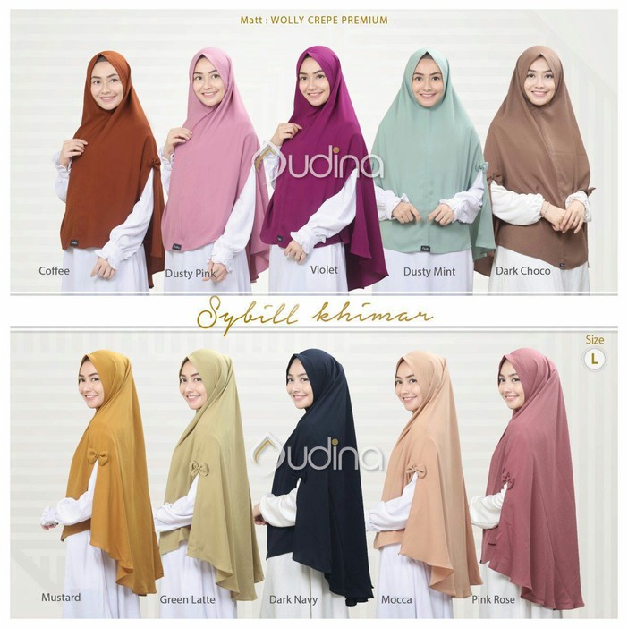 Sybill khimar Audina hijab syari non pet antem, kerudung panjang
