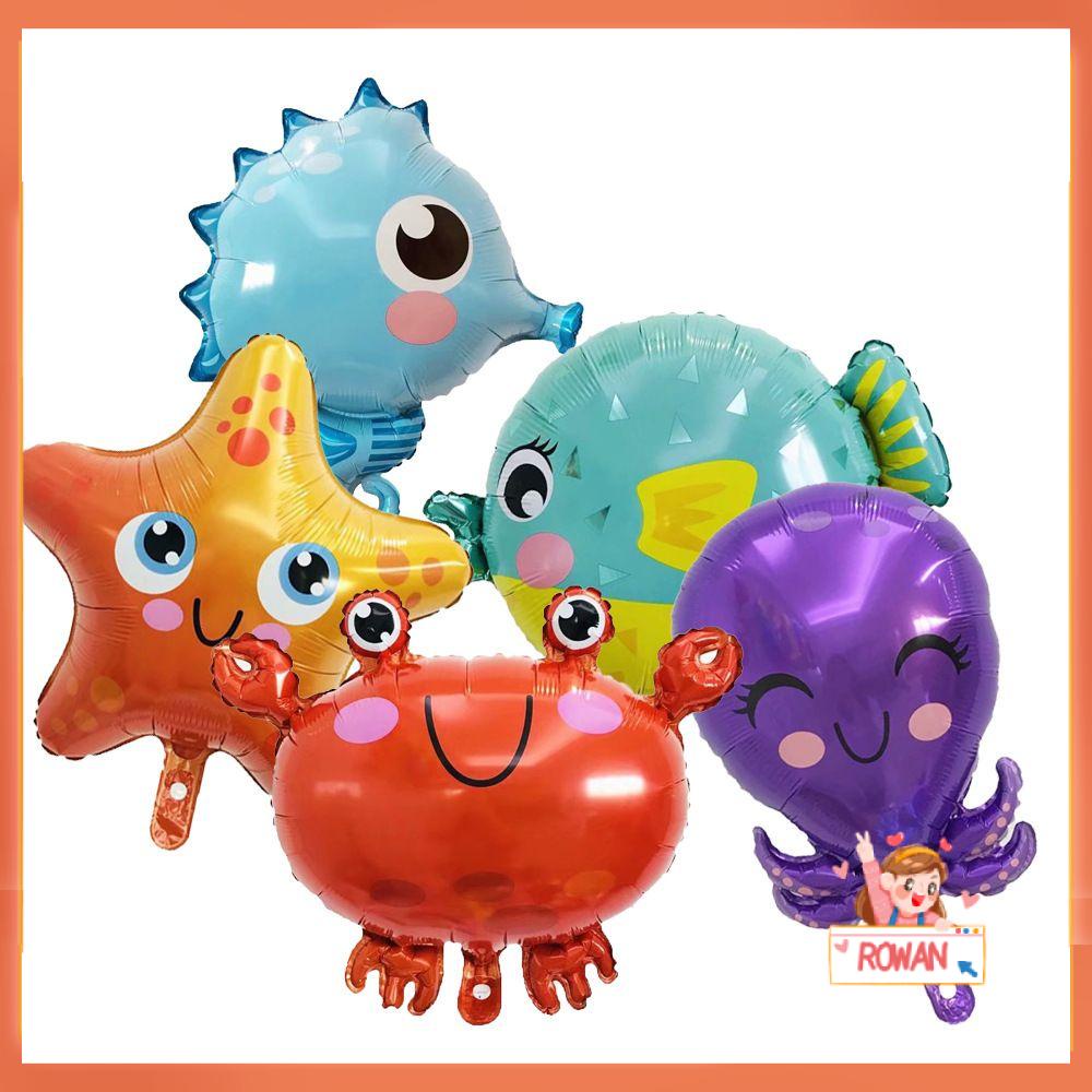 ROW Hot Selling Fish Helium Balloon Decoration Birthday Party Decorated Inflatable Foil Balloon Seahorse Kids Toys Cartoon Helium Globos 3D Sea Animal