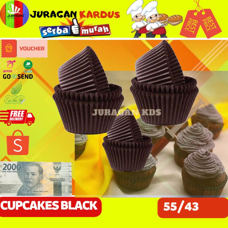 

CUPCAKES HITAM /CUPCAKES GLASSINE/CUPCAKES OVEN /CUPCAKES BOLU/1000pcs