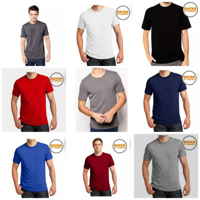  Kaos  polos pria  unisex cotton combed 30S Shopee  Indonesia