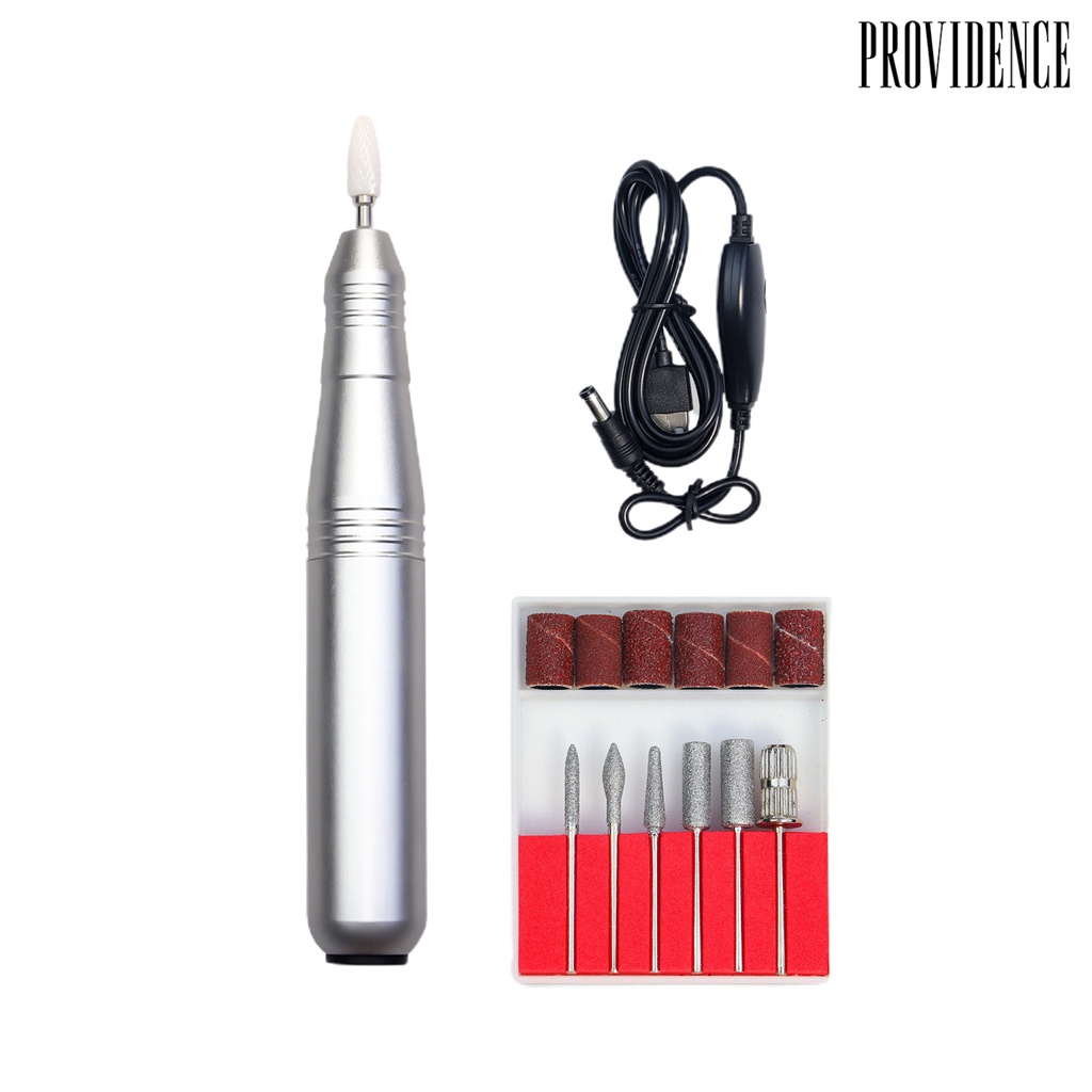 Providence 1 Set Mesin Kikir Kuku Elektrik Mini 35000RPM Rechargeable Nyaman Untuk Manicure Bits