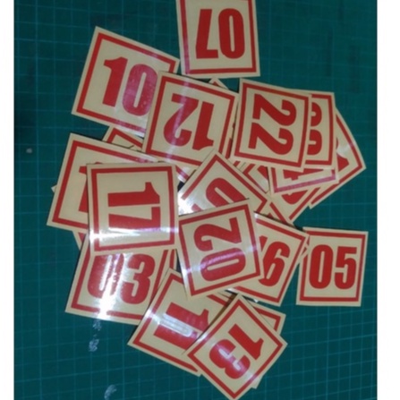 

LABEL STIKER ANGKA DLM KOTAK UK 25 CM BAHAN REVLEKTIVE