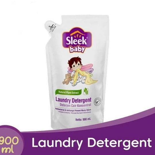 zeus Sleek Baby Laundry Detergent Deterjen Cair 900 ml 900ml FREE BUBBLE &amp; DUS