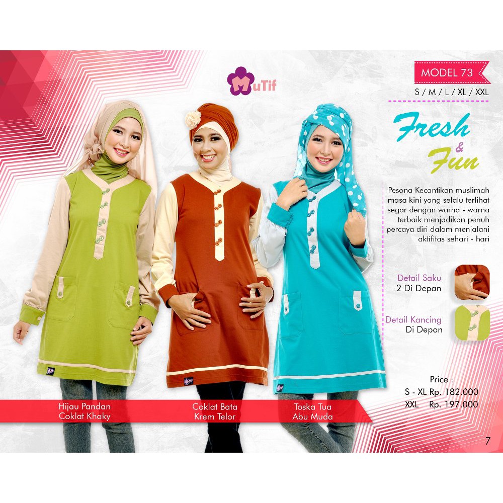 TERLARIS Baju hijab AtasanBlousesyari Baju Mutif model 73 muslimah