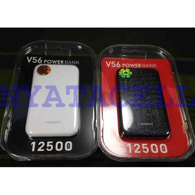 NEW POWERBANK VEGER V56 12500MAH SLIM PORTABLE POWER BANK 12500 MAH - PUTIH MILENIA