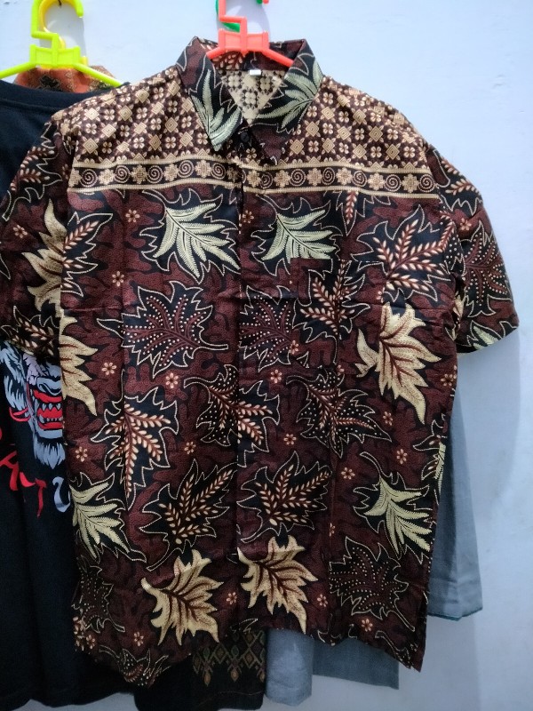 Bswart Batik Hrb026 Kenongo Hem Pendek Padi Pekalongan M L Xl Batik Pria Murah Modern Grosir