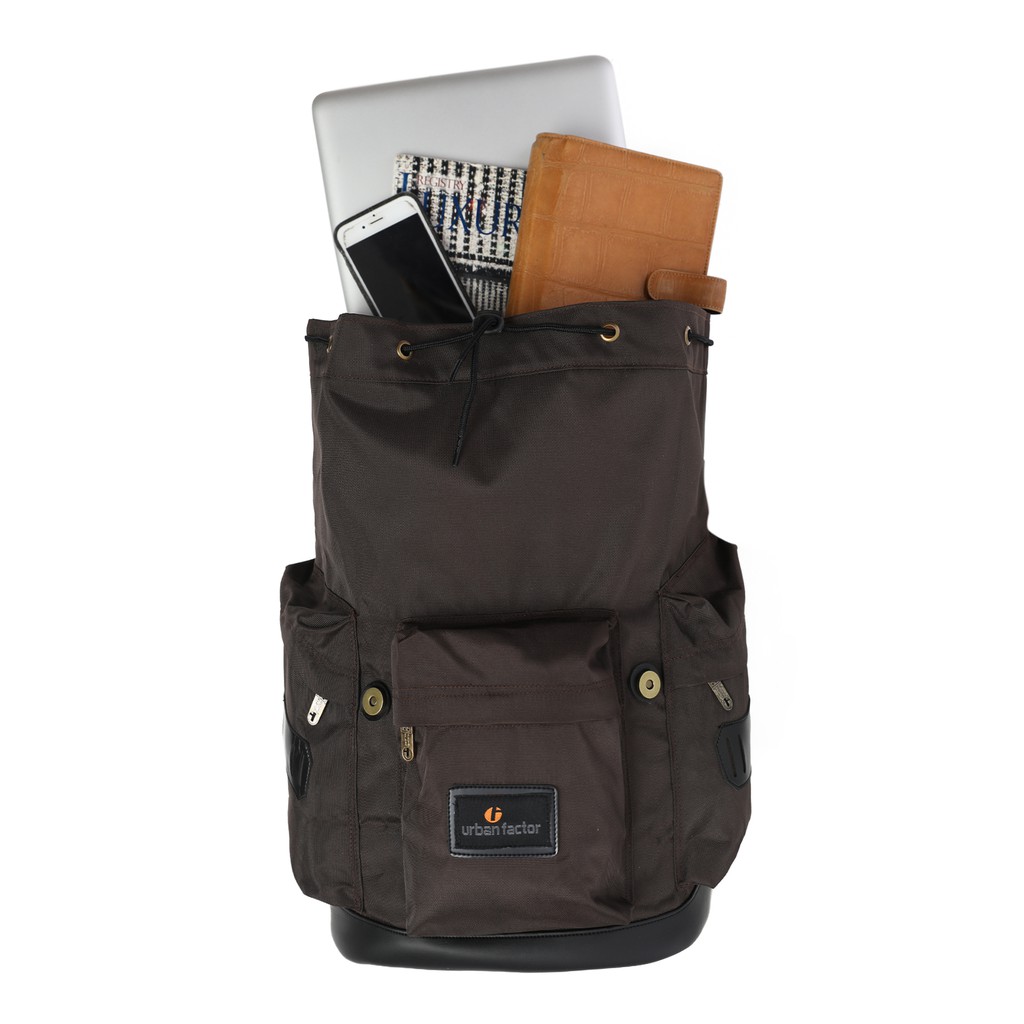 BRAIN STORM BROWN |Urban Factor x FORIND| Tas Ransel Ori Bag Polos Pria Wanita Backpack Baru New