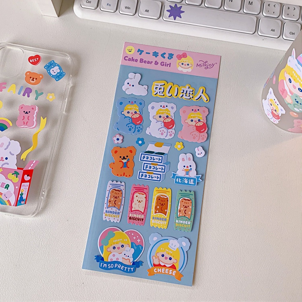 [littlecrab] Stiker 2d Tumblr Candy Princess Aesthetic Sticker PVC Korean Cute Girl Love Bear Stiker Lucu Dekorasi Gelas Diary DIY Ins Stationary Kit