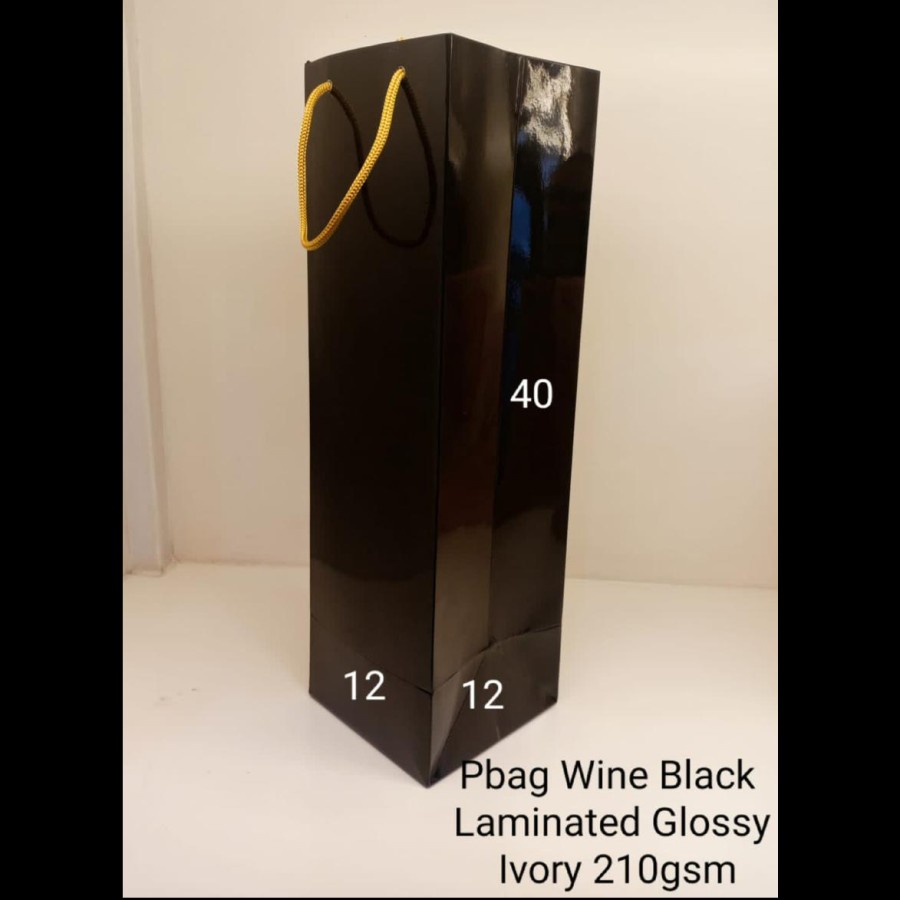 

PB Paperbag Premium BLack Glossy laminated12x12x40cm