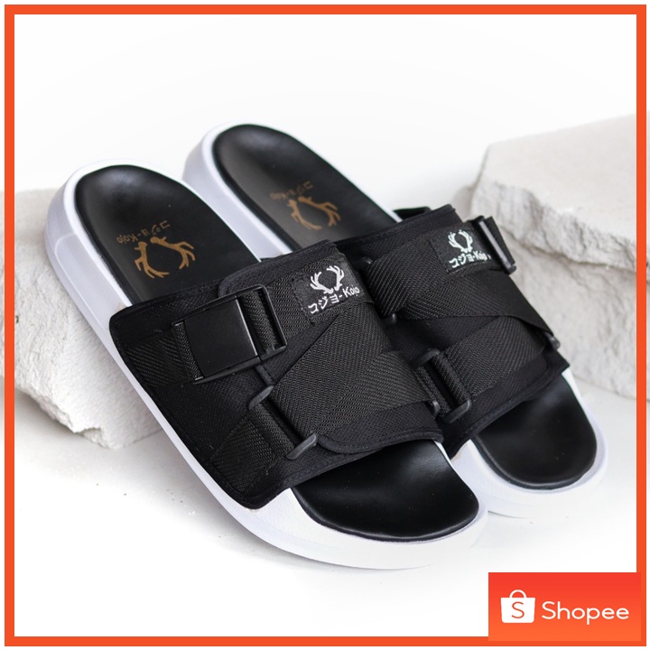 Pandemic Slide Black - Sandal Slide Pria Casual Selop Sendal Cowok Pria Original