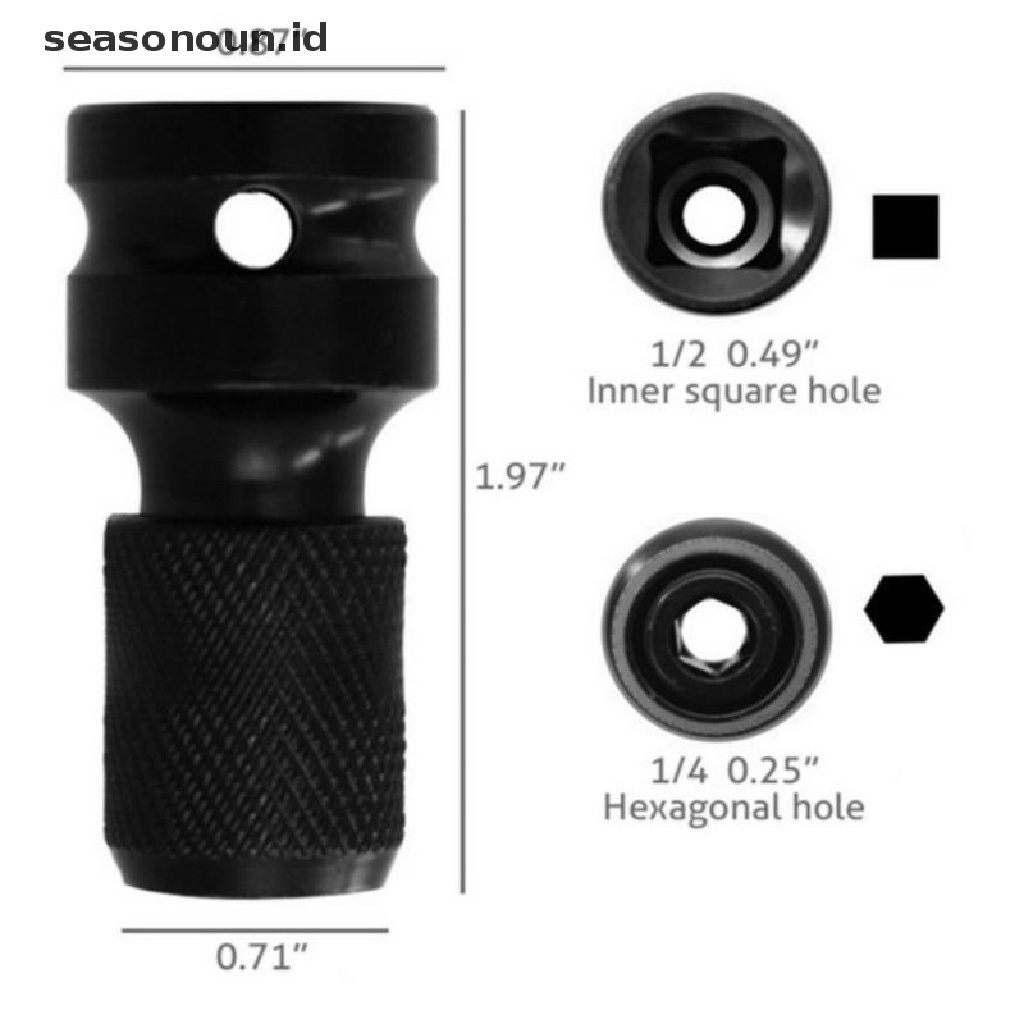 (seasonoun) Adaptor Socket Kunci Pas Ratchet Hex