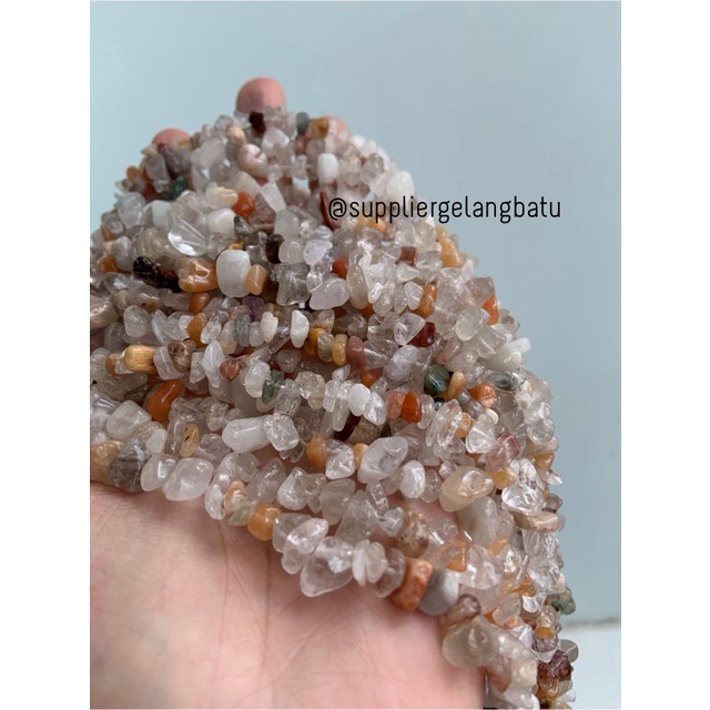 kerikil batu white indian agate PUTIH 1cm bahan akik bloodstone india