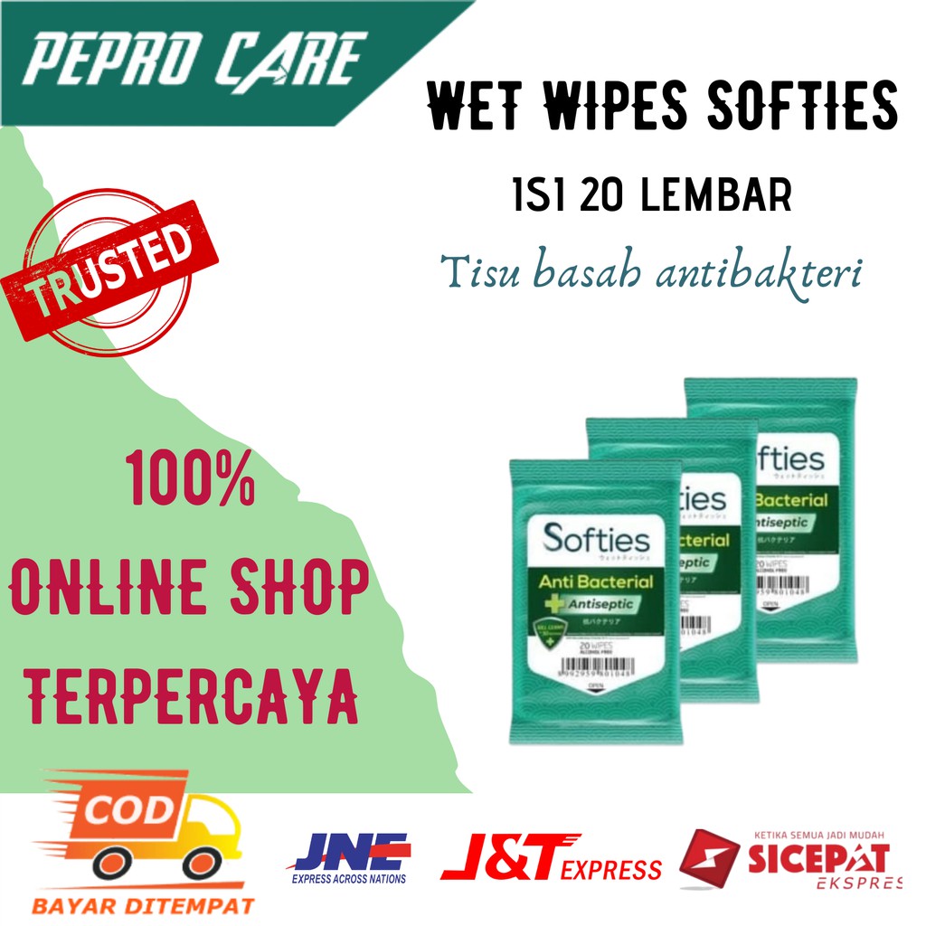 TISSUE BASAH ANTISEPTIK TISU BASAH ANTISEPTIC DESINFEKTAN DESINFECTAN ALKOHOL SOFTIES PPF 119