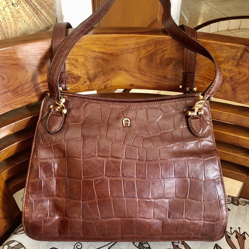 tas aigner croco original second