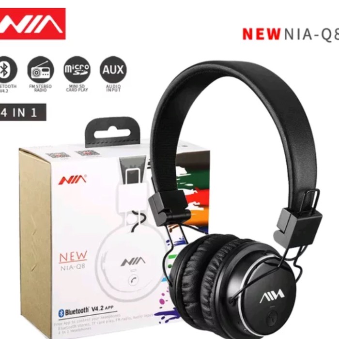 Headphone Bluetooth NIA X3 - Wireless Calls &amp; Music, Tf Card, FM