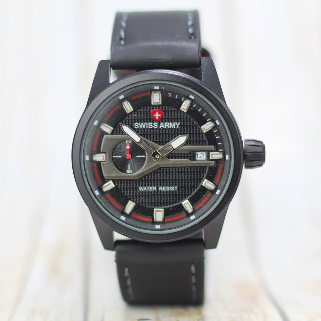 jam tangan pria SA 7415 quartz analog tali kulit