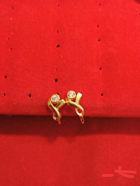 Anting jepit anak dan dewasa emas asli kadar 700 70% 22 1 satu g gr gram gold ubs permata batu