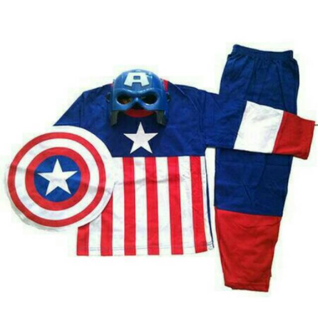 Baju Superhero Anak Kostum Topeng Anak Captain Amerika Kapten Amerika