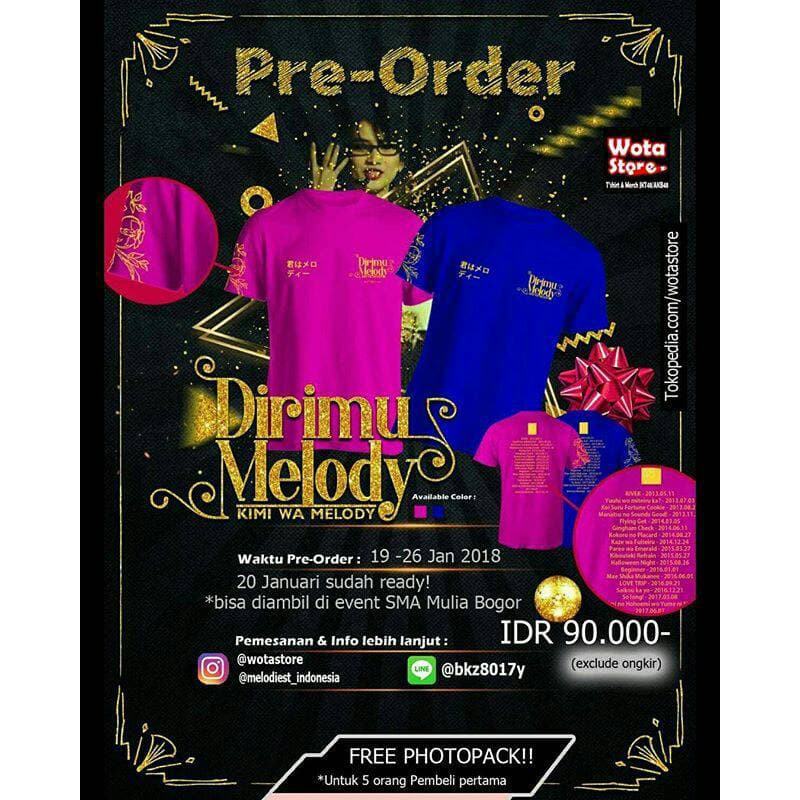 Jual Kaos JKT48 Kimi Wa Melody - Putih, XL Limited