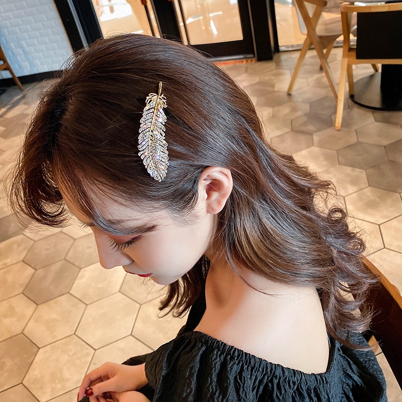 Jepit Rambut Bulu Berlian Glitter fashion Korea Poni clip