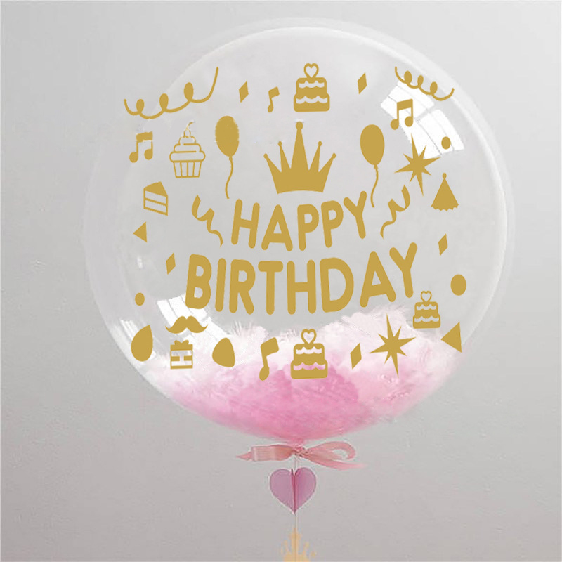 Stiker Balon Desain Happy Birthday Untuk Dekorasi Pesta