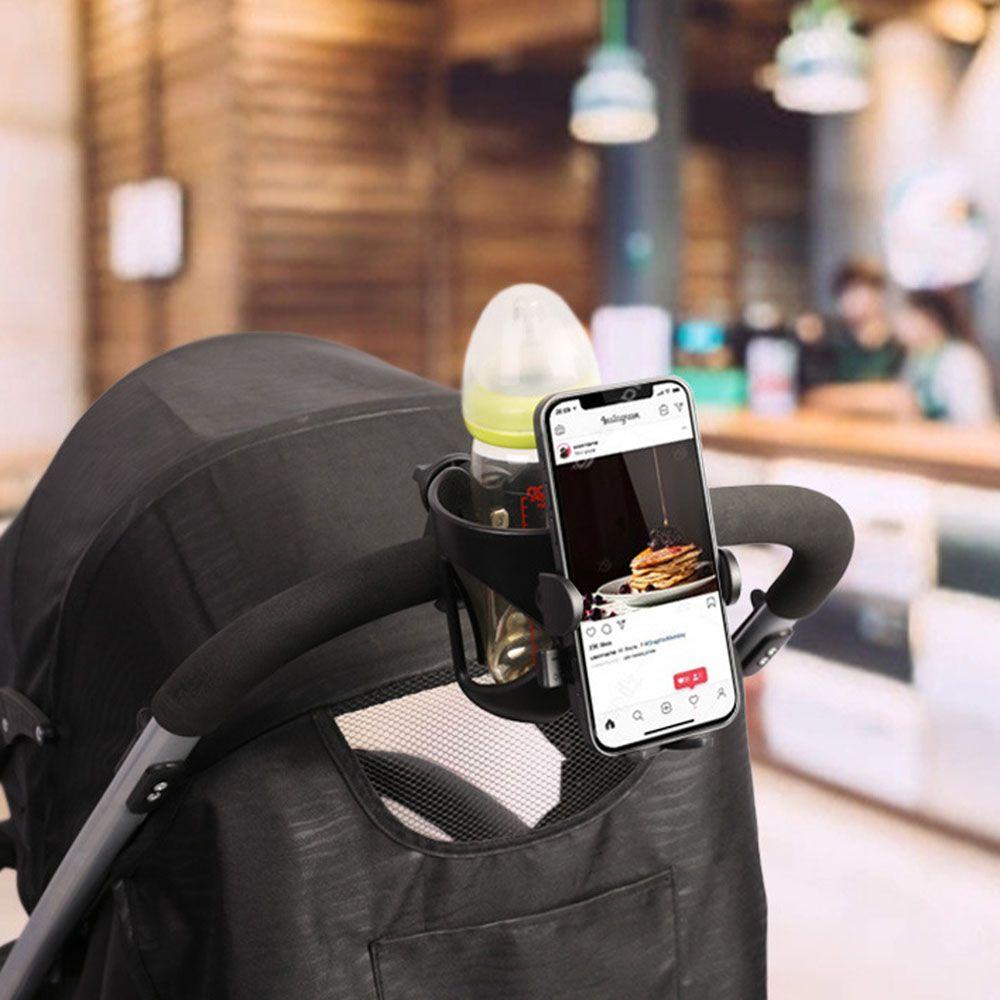 Rebuy Stroller Cup Holder Isi360° Rotasi Sepeda Aksesoris Ponsel Skuter Ponsel Stand Phone Holder Stroller Bayi Braket Telepon