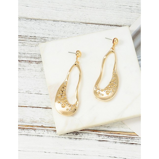 LRC Anting Tusuk Fashion Gold Full Diamond Earrings D30005