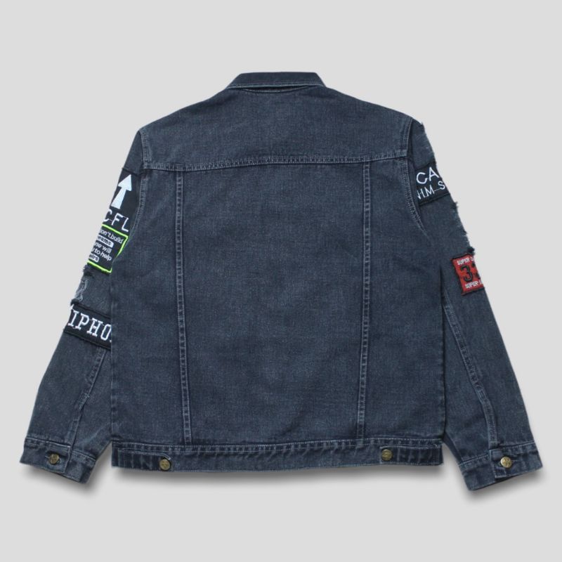 Rocafela Denim Suply Jaket jeans Hiphop Grey | jaket Jeans Viral