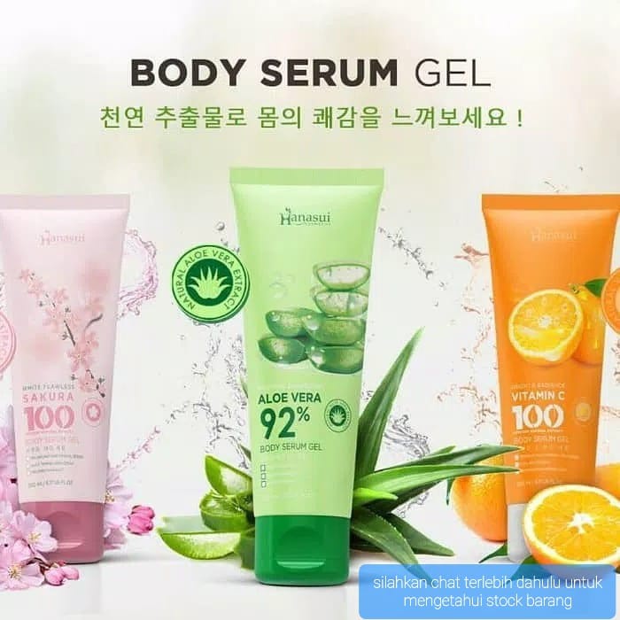 HANASUI BODY SERUM / BODY LOTION GEL ALOE VERA / VITAMIN C / SAKURA