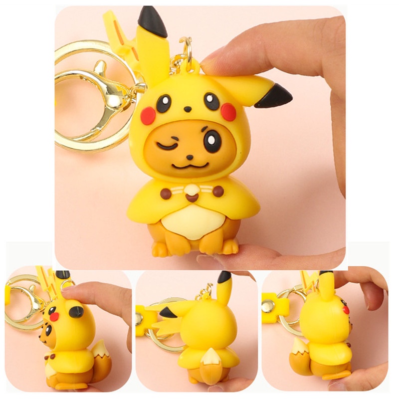 Takara TOMY Gantungan Kunci Boneka Pokemon Go Karakter Pikachu Psyduck Eevee Untuk Hadiah Anak / Dewasa