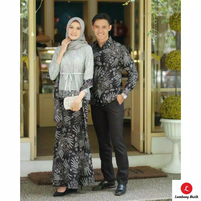 Agen Lumbung Batik | Batik Couple Bruklat Tille Azura Mini Blouse Silver Free Selendang EdVl6VHwGZked