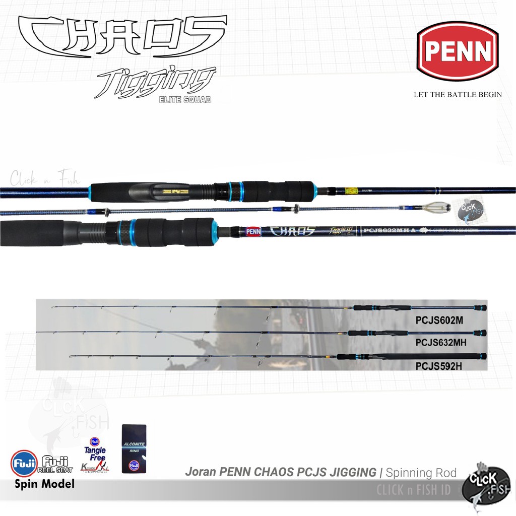 Rod SPINNING PENN CHAOS JIGGING PCJS60MA (180cm / Line Test PE.0.8-2)