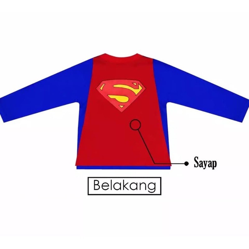 Setelan Anak Laki Laki Superhero Superman / Baju Anak Laki Laki Superhero Superman / Kostum Superman