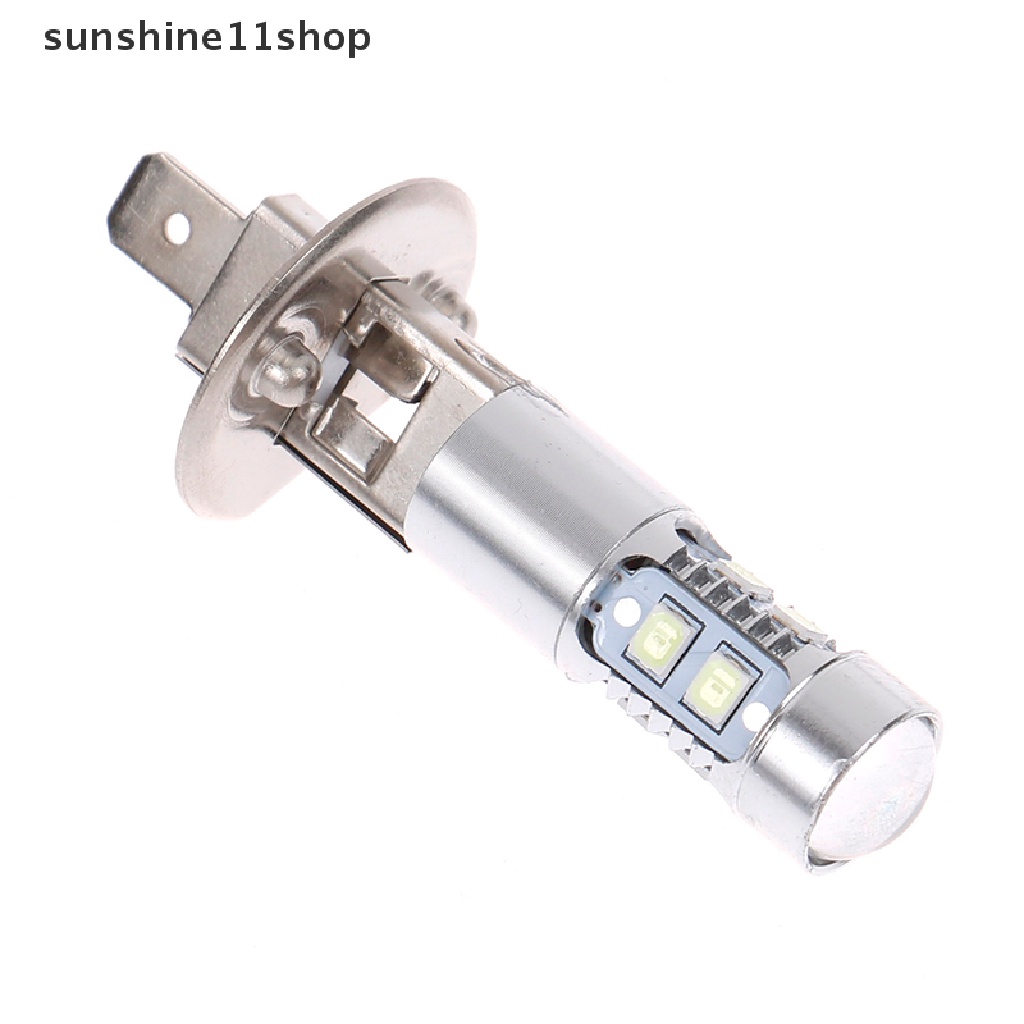 Sho 2 Pcs Lampu Utama Kendaraan Tipe LED H1 8000K 100W Super Terang Warna Biru Es