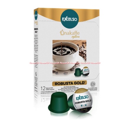 Excelso Unakaffe System Robusta Gold 12pcs Kopi Robusta Kapsul Ekselso Exselso Una Kaffe Unakafe