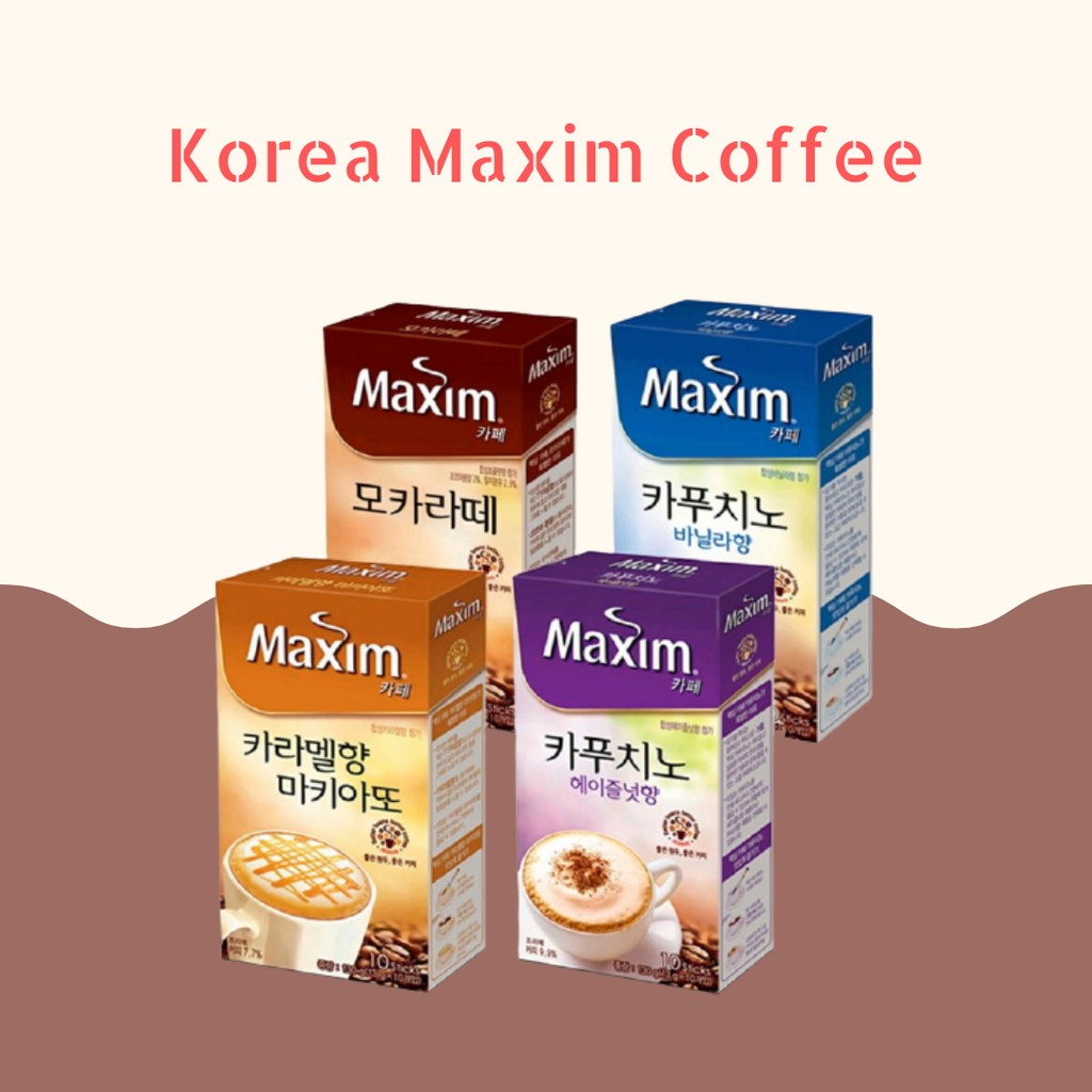 Maxim Korea Coffee Kopi Maxim Caramel Hazelnut Mocha Latte