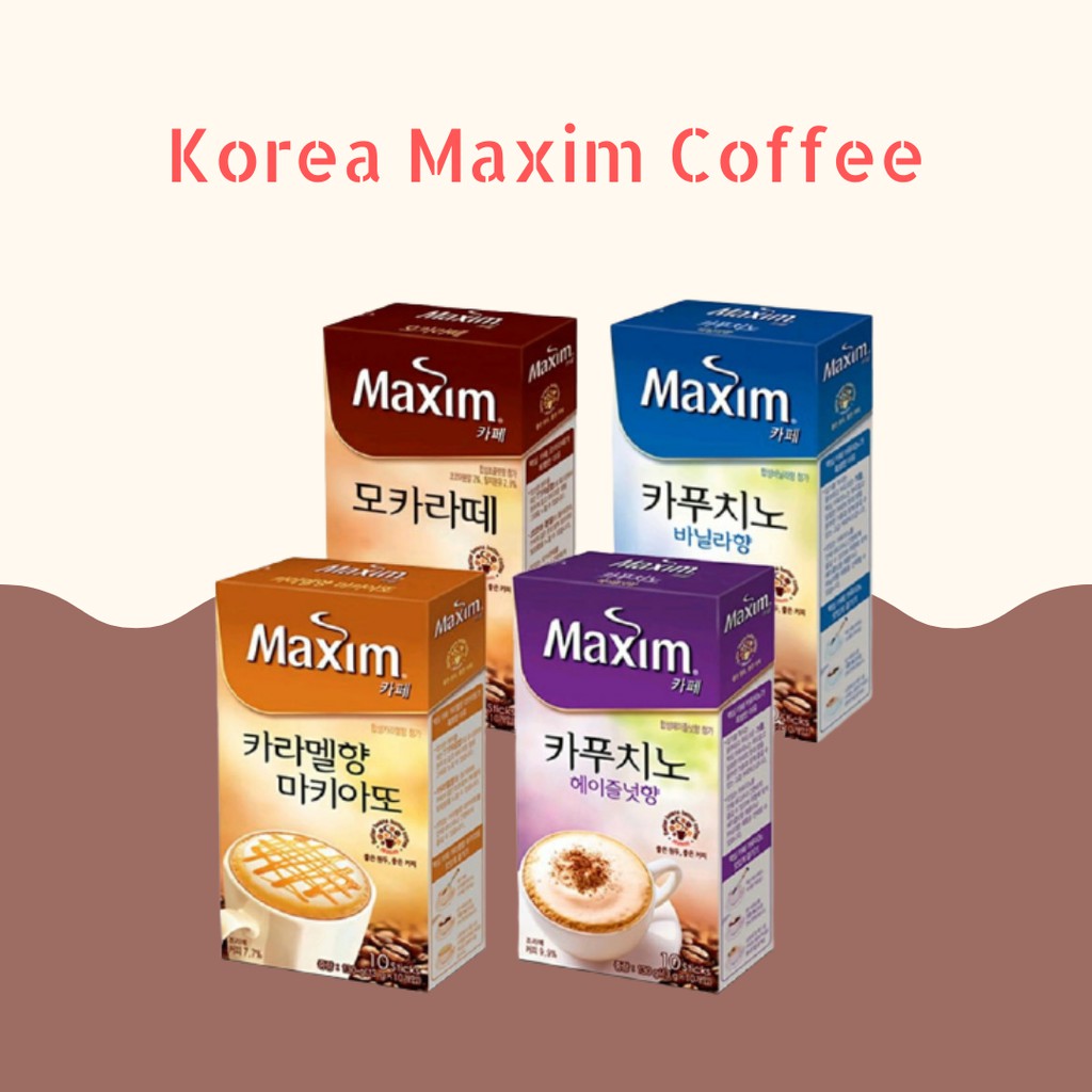 

Maxim Korea Coffee Kopi Maxim Caramel Hazelnut Mocha Latte