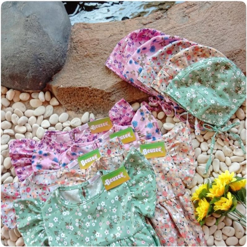 Romper Anak Perempuan Shakila free topi bayi 0-24 bulan