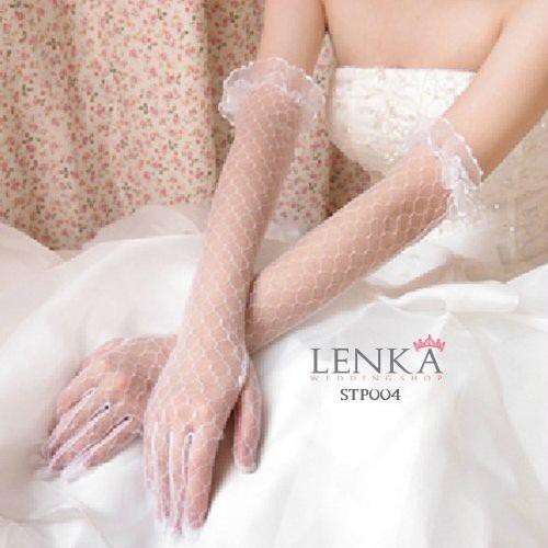 [PRODUK TERLARIS] SARUNG TANGAN PUTIH PANJANG PENGANTIN PESTA BRIDAL GLOVES STP004