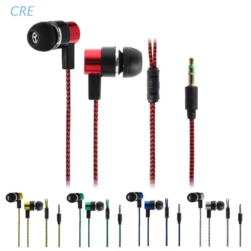 Cre Headset Earphone In-Ear Stereo Noise Isolating Bahan Kain Fiber Untuk Handphone