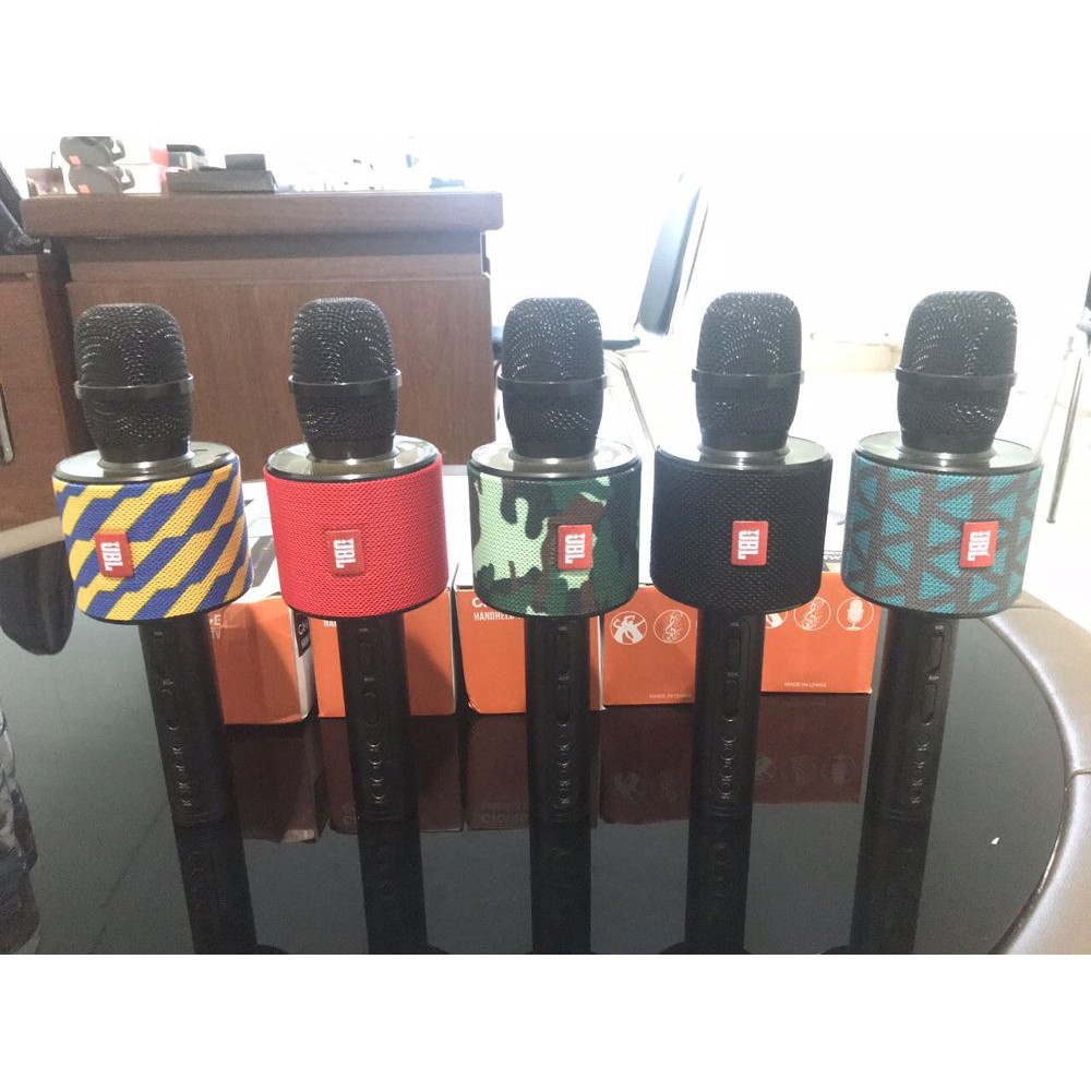 JBL V8 MICROPHONE Mic Karaoke Sing Smule BT Speaker Bluetooth Audio Bass Mantap