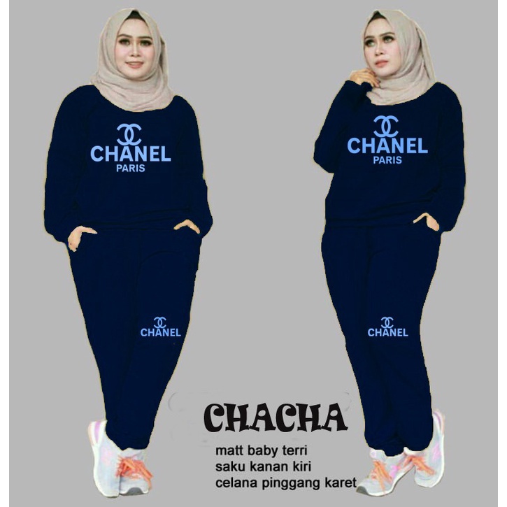 BOOM - Setelan Chacha L (6622), XXL (7022)/ Fashion Muslim/ Olahraga Wanita/ Training Muslim