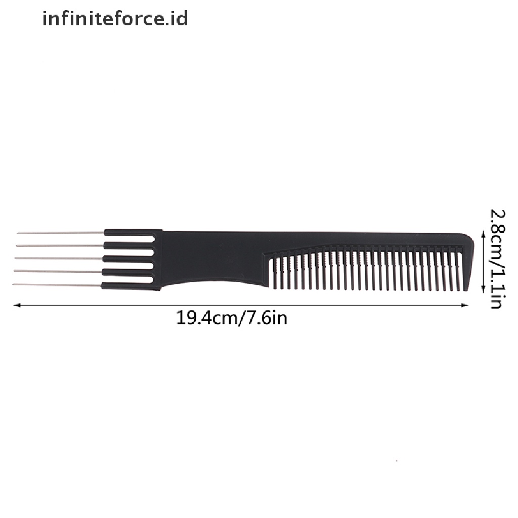 1pc Sisir Rambut Dua Sisi Bahan Stainless Steel Untuk Salon