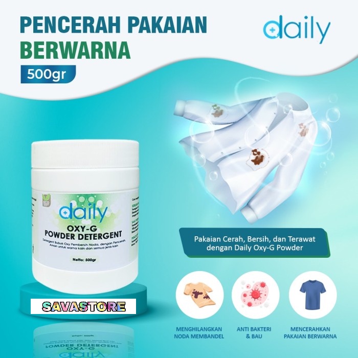 DETERJEN BUBUK LAUNDRY DAILY OXY-G POWDER DETERGENT PENCERAH WARNA PAKAIAN | PENGHILANG NODA OXY POWDER MURAH