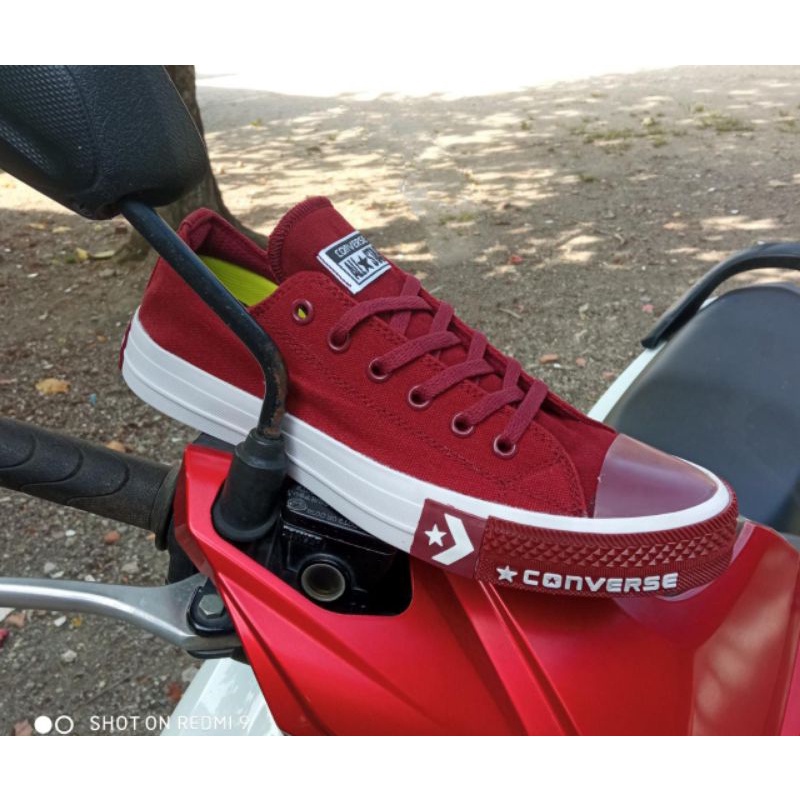 Sepatu Sneakers Terbaru Converse  Chuck Taylor ll low pendek army black ox white-2